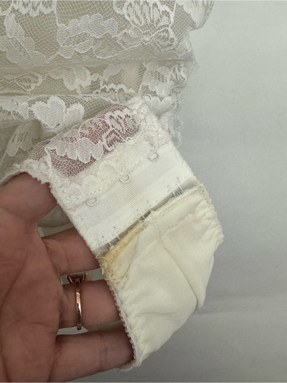Vintage Union Made Dolores for Poirette Lace Bustier Bodysuit Ivory Lingerie 36 - Picture 2 of 7